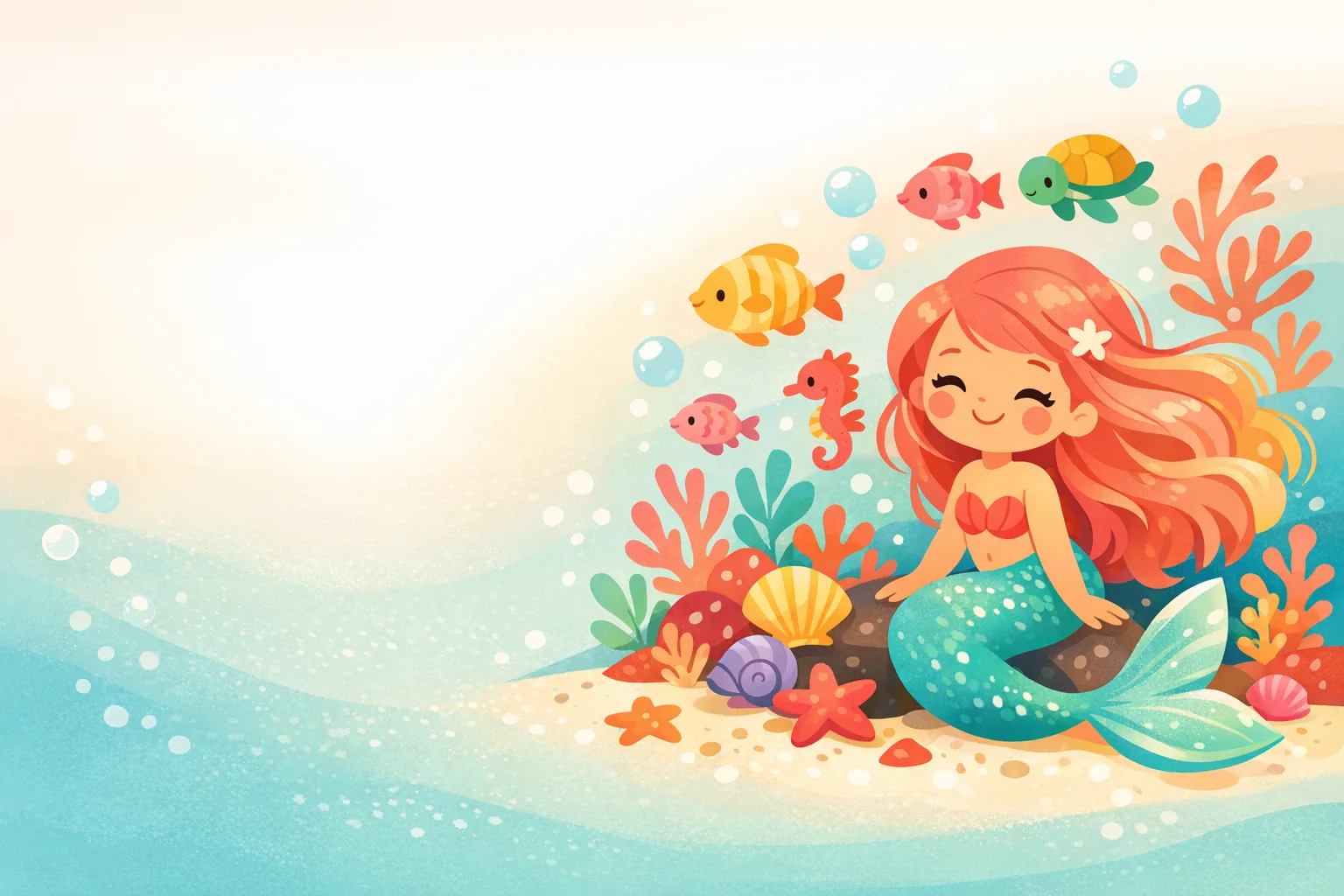 Colorful mermaid illustration