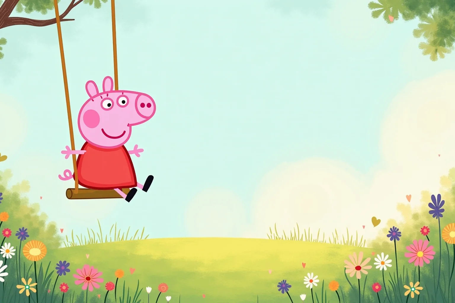 Colorful peppa pig illustration