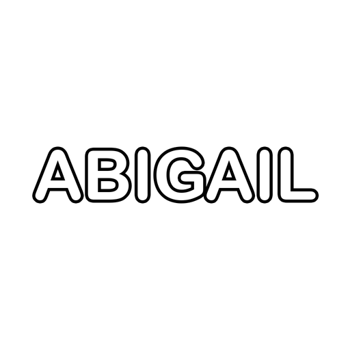 The name Abigail in big bubble letters, a free printable name coloring page