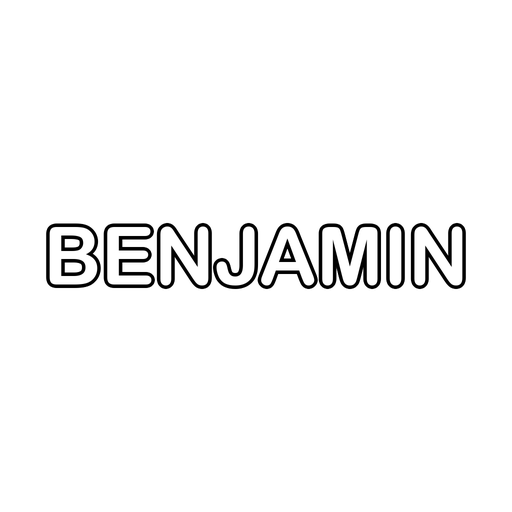 The name Benjamin in big bubble letters, a free printable name coloring page