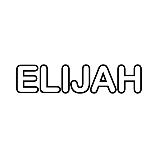 The name Elijah in big bubble letters, a free printable name coloring page