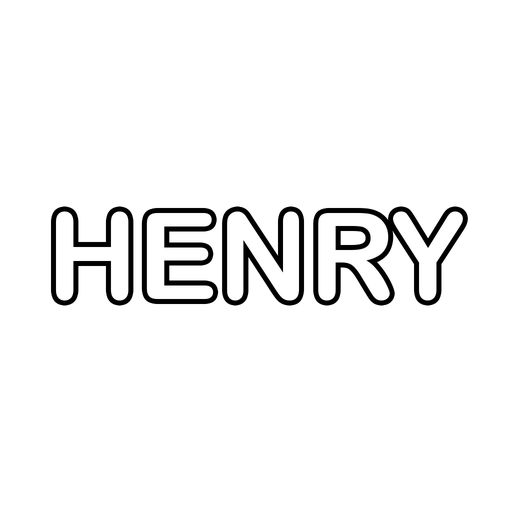 The name Henry in big bubble letters, a free printable name coloring page