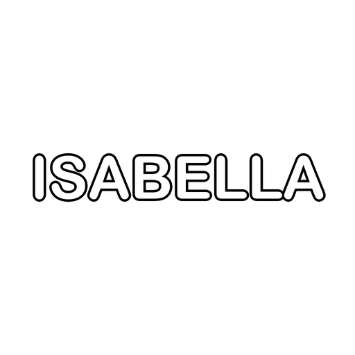 The name Isabella in big bubble letters, a free printable name coloring page