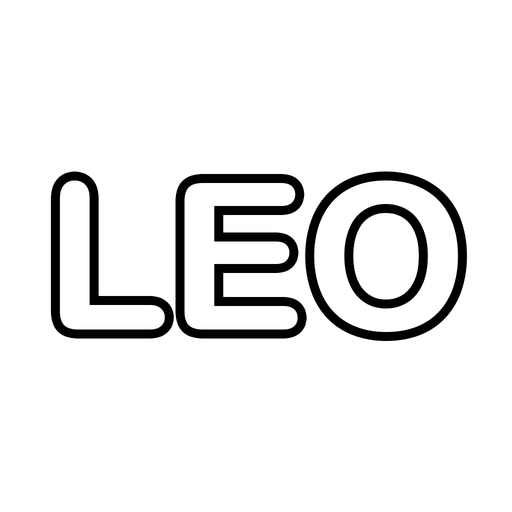 The name Leo in big bubble letters, a free printable name coloring page
