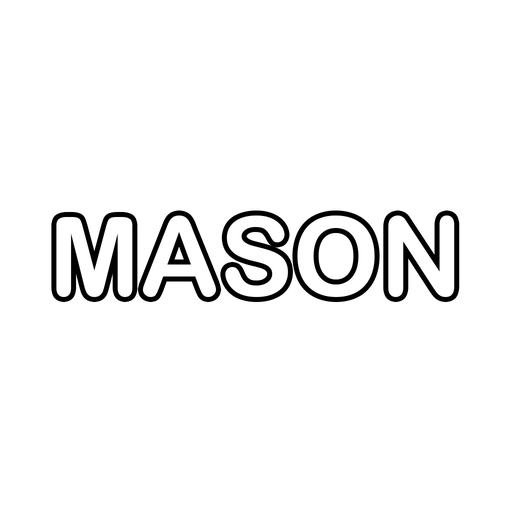 The name Mason in big bubble letters, a free printable name coloring page