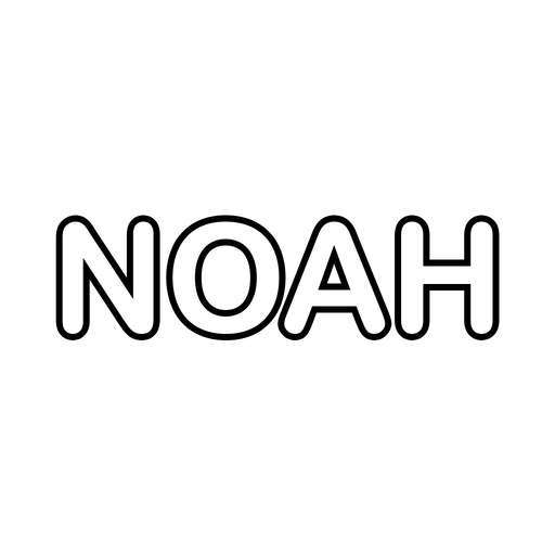 The name Noah in big bubble letters, a free printable name coloring page