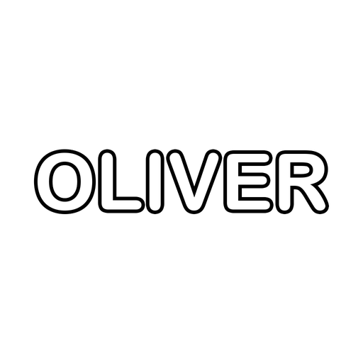 The name Oliver in big bubble letters, a free printable name coloring page