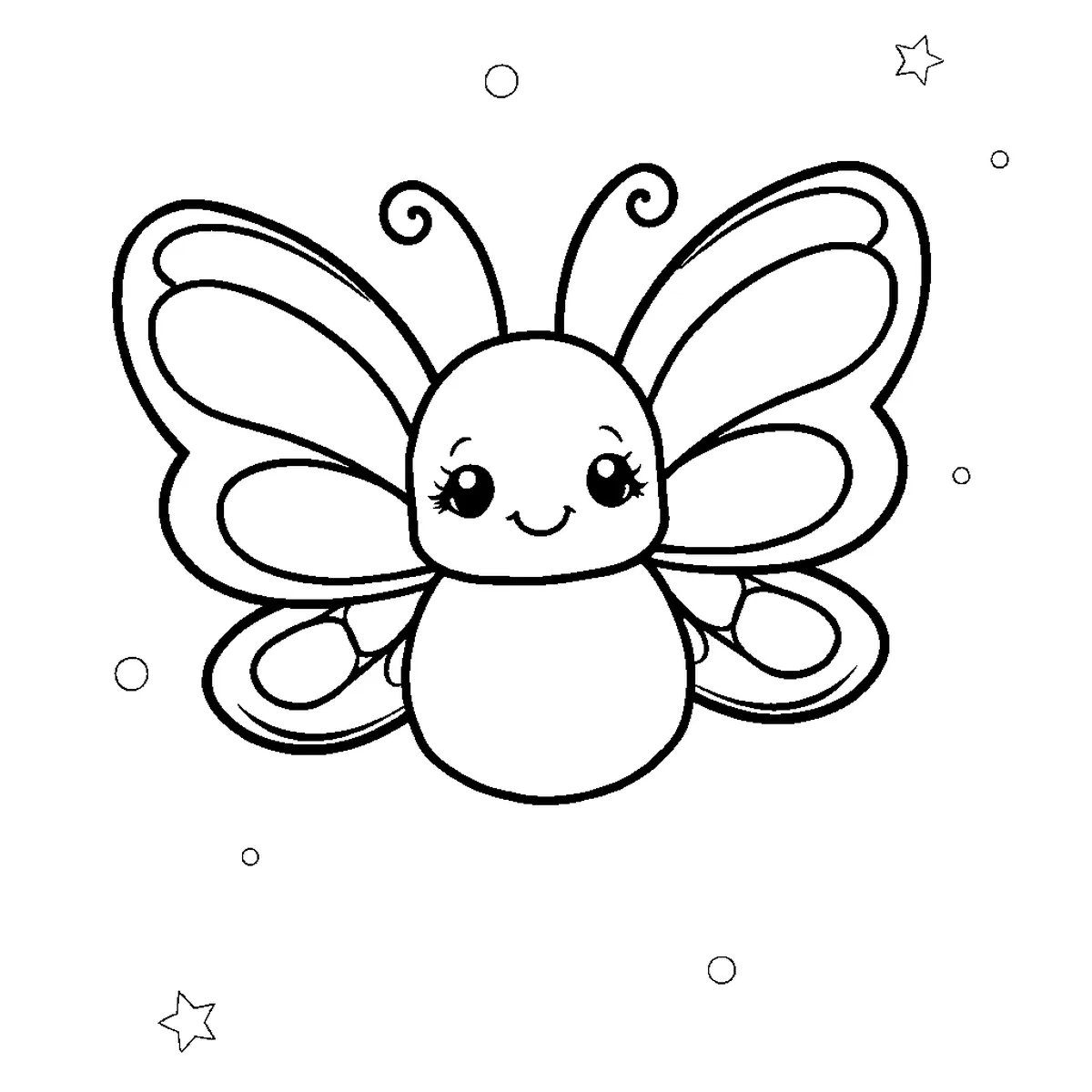 A friendly cartoon butterfly illustration from the free library.