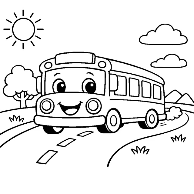 School bus coloring page