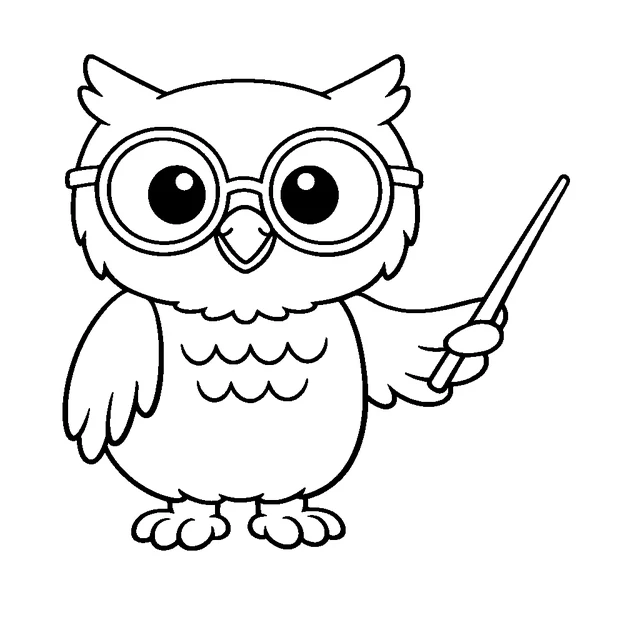 Teacher owl coloring page